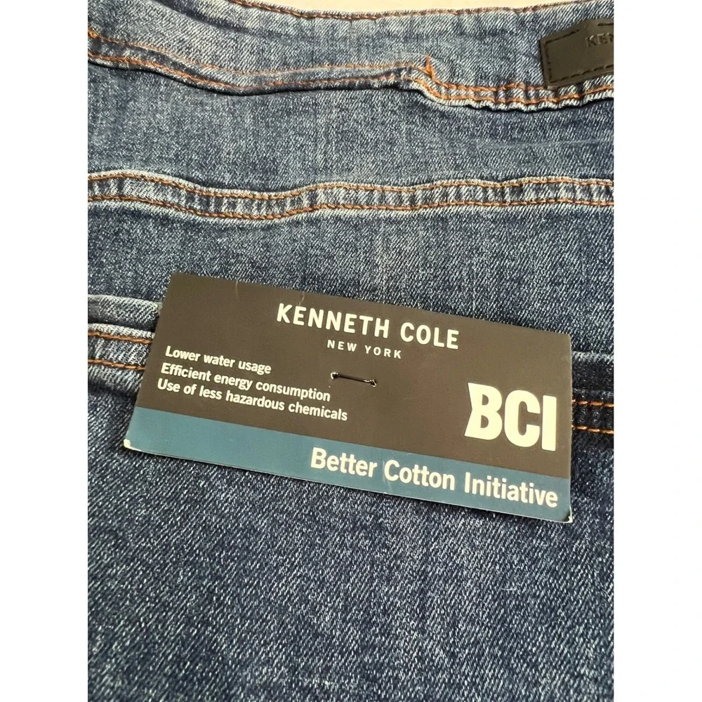 Kenneth Cole Jean Men 44x32 Blue BCI Better Cotton Initiative Straight Denim PA3